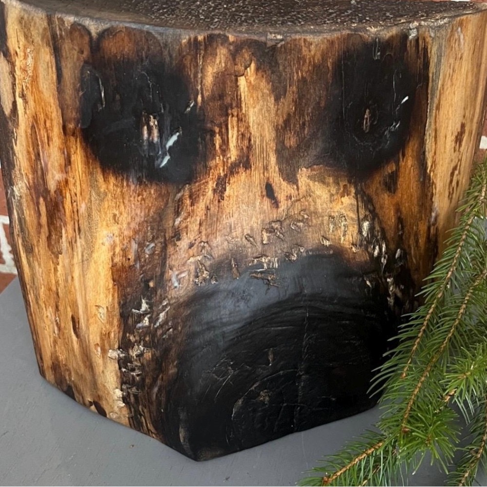 Unique Bear Face From Reclaimed Wooden Log Shelf Sitter Decor Free Standing - Picture 9 of 9